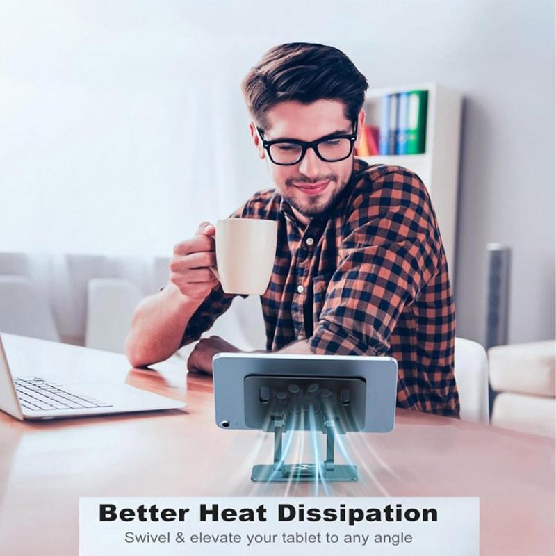 Tablets Stand Bracket Desk Adjustable Tablets Bracket Foldable 360 Degree Rotatable Desktop Laptop Bracket for Laptop