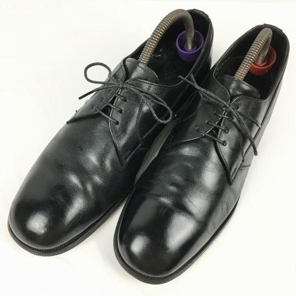 70s 1977? Vintage FLORSHEIM Plain Toe Business Shoes Black Size 10D 27.5-28.0 Men's(USED)