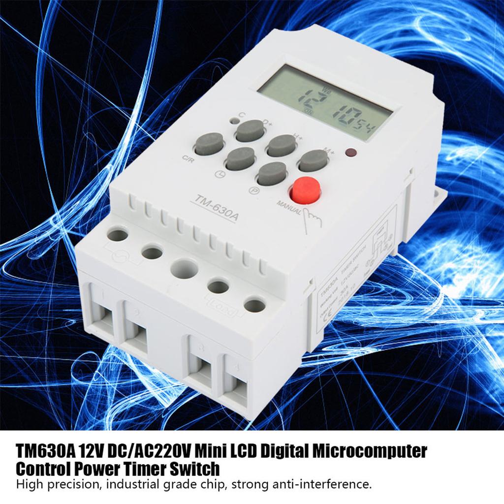 TM630A 12V DC/AC220V Mini LCD Digital Microcomputer Control Power Timer Switch