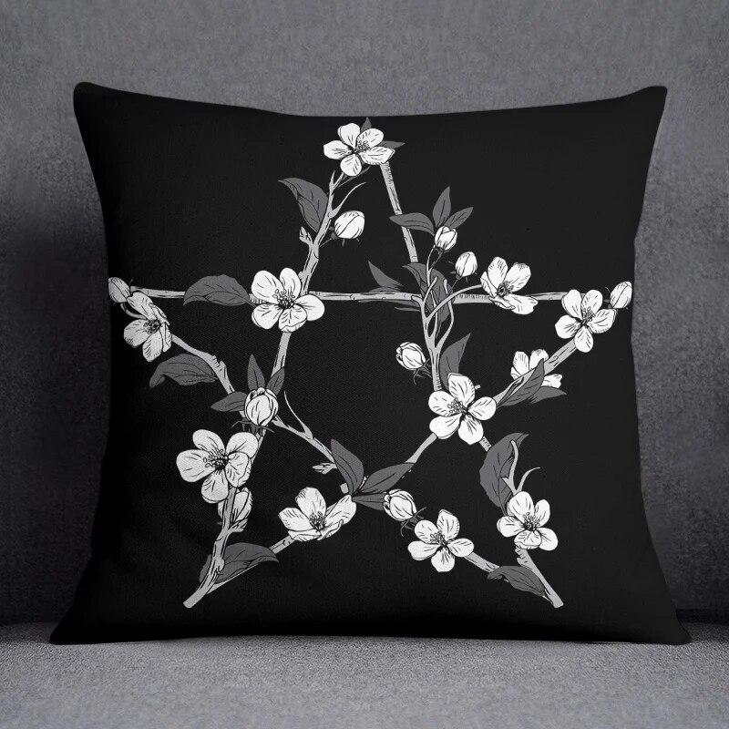 Cool black style black background printed pattern cushion cover for home bedroom living room sofa decorative pillowcase