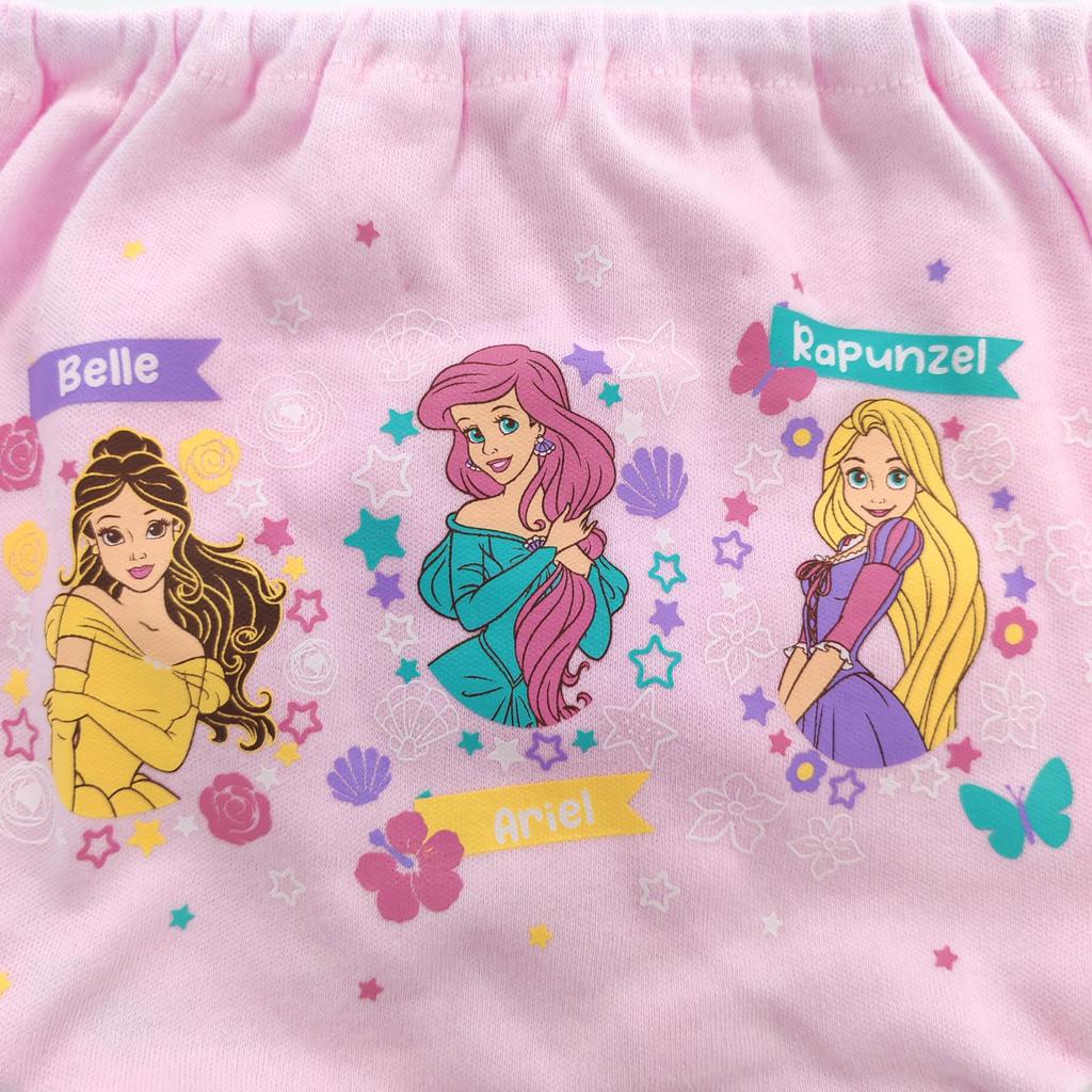 Disney Princess Frozen 3-Piece Panty Set Featuring Ariel, Rapunzel, Belle, Elsa, and Anna. 100% Cotton. Amazon Original Design.