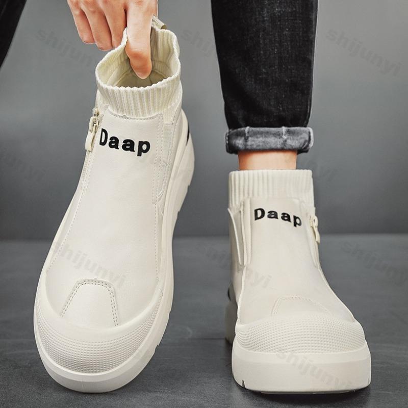 Fashion 2025 Autumn Retro British Style High Top Thick Soled Casual Shoes for Men Comfortable Versatile Non Slip Fashion Chunky sneakers