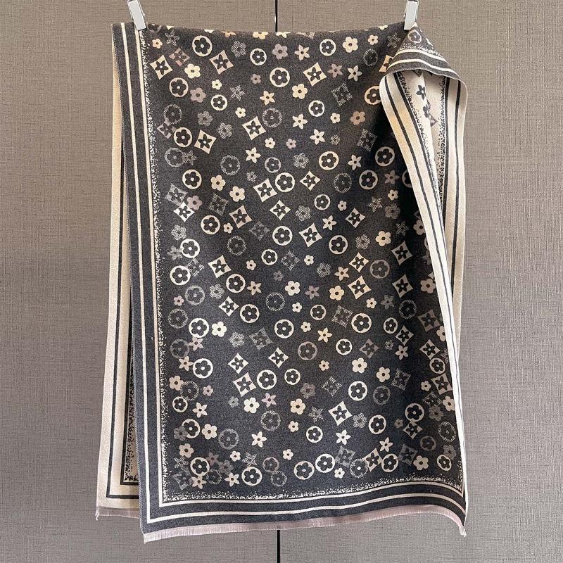 Women's Autumn High-end Warm Scarf Imitation Cashmere Scarf Medium and Long Outer Shawl Single-sided Printed Scarf