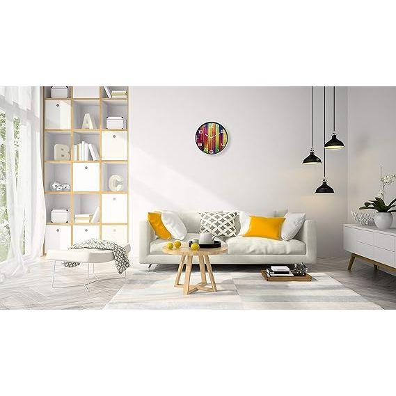 Plast Designer Analog Rund Veggklokke med Glass for Hjem/Kjøkken/Stue/Soverom/Kontor