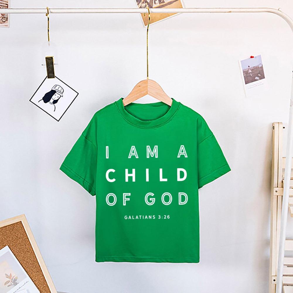 I Am A Child of God Printed Shirt T-shirt Girls Boys Short Sleeve Tops Vintage Tee Child Summer Shirts Tops Toddler Casual Tees
