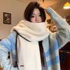 Solid Color Long Thickened Neckscarf Soft Women Warmer Scarf Large Lock Edge Winter Scarf  Autumn