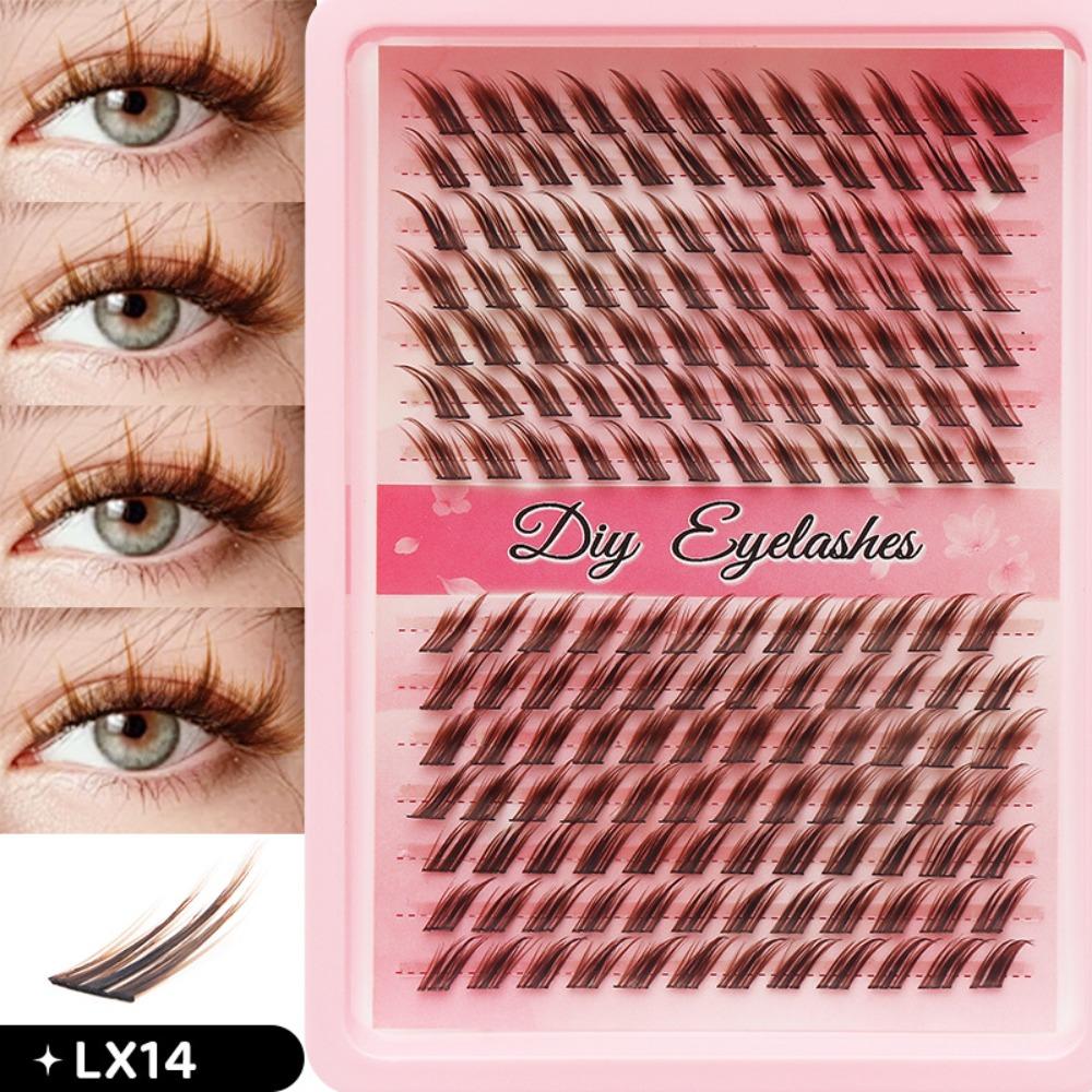 Brown Cluster Lashes 60P 80P Manga Lash Clusters Women's Beauty DIY Segmented False Eyelashes