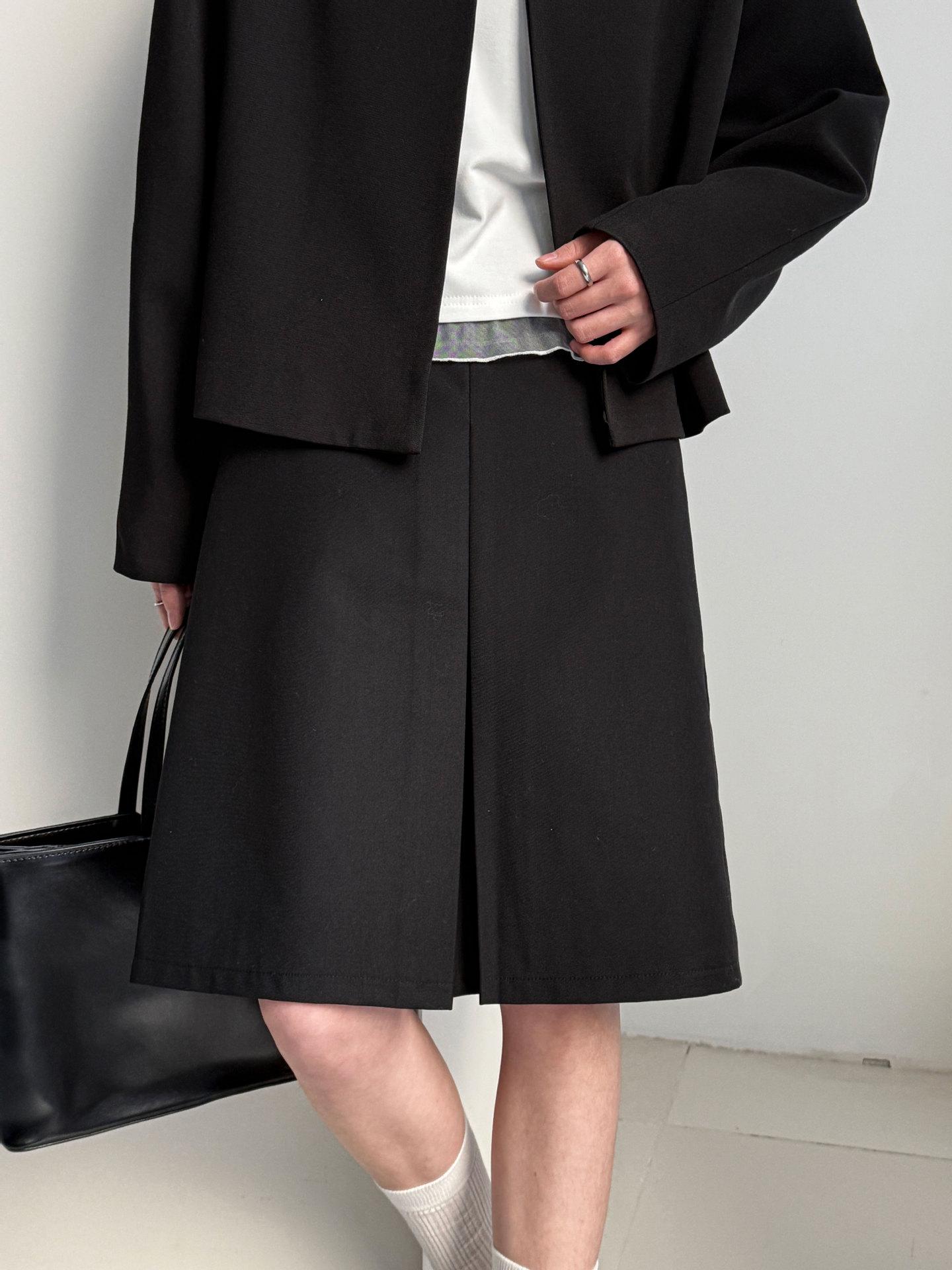 Luxi High-Waisted Korean Slit Midi Skirt - Spring 2025 A-Line Slim Fit Medium