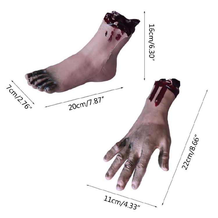 Simulation Hand Creepy Finger Foot Scary Props Halloween Party Decoration Supply
