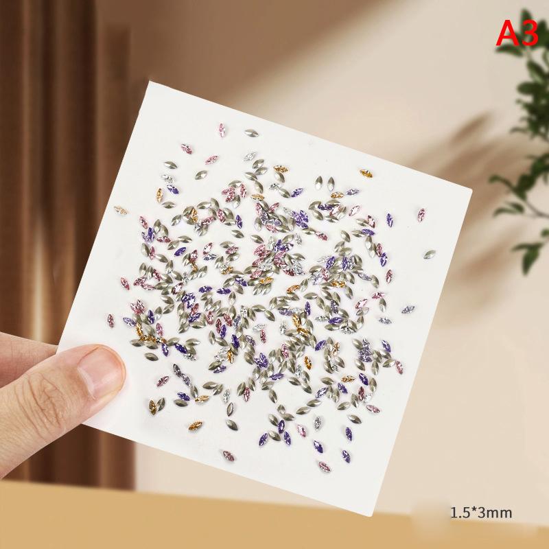 50Pcs Mini Shaped  Diamond Nail Decorations Flat Bottomed  Mixed Color Glass Gemstone Diy Manicure Accessory