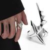 1-piece Fashionable Silver Color Irregular Opening Ring, Men's Personalized Trendy Holiday Party Jewelry Accessories