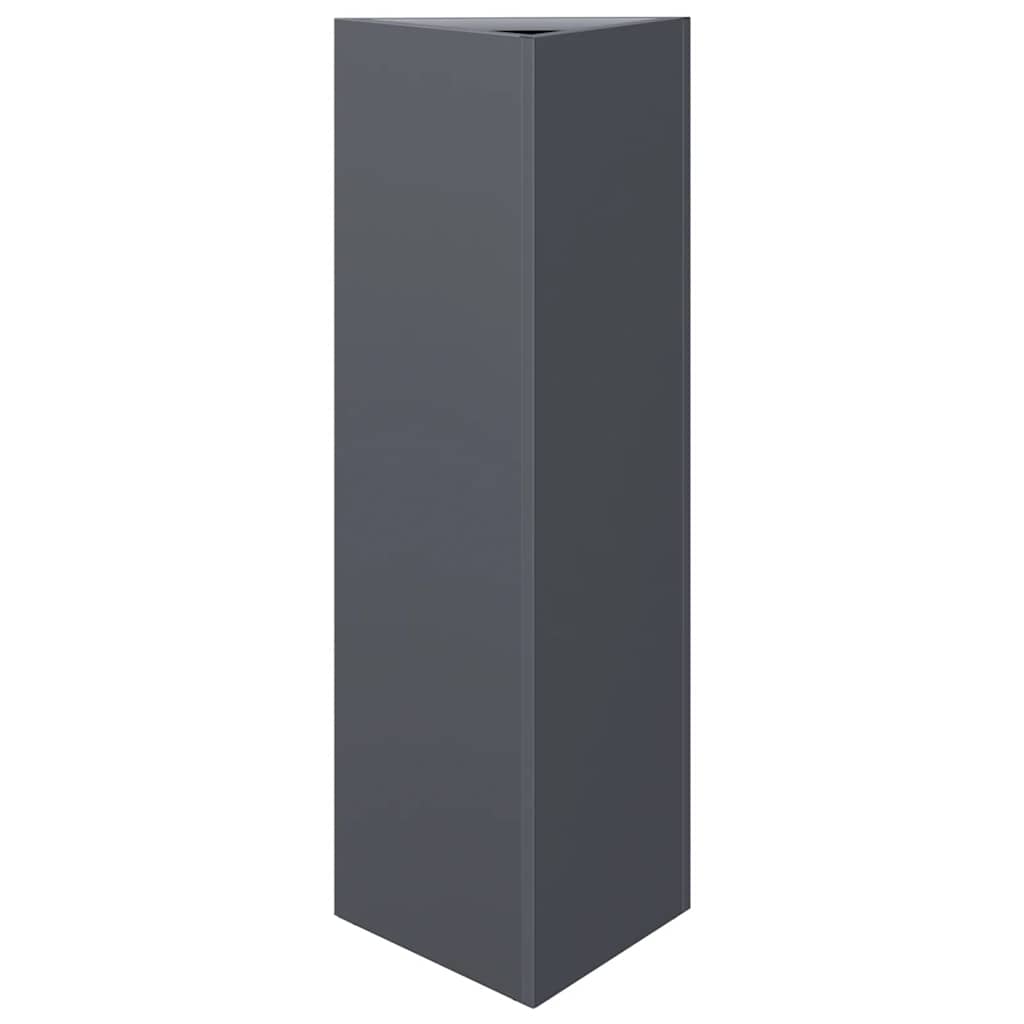 Plant Pot Anthracite Triangular 30 X 26 X 75 Cm Steel