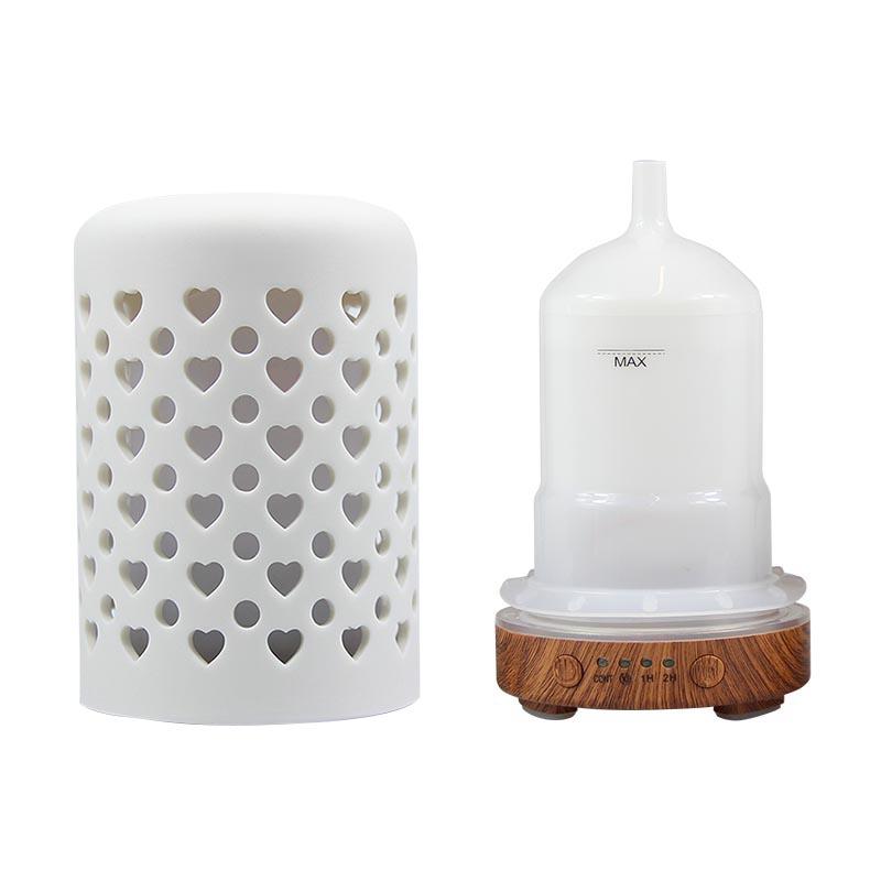 Ceramiczny Ultradźwiękowy Nawilżacz Powietrza Funkcja Czasowa Dyfuzor Aromatu Biurkowy Dyfuzor Olejków Eterycznych Dyfuzor Zapachu do Pomieszczeń ze Światłami