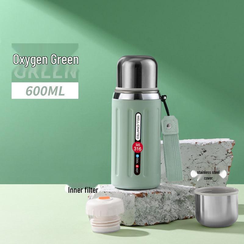 Large Capacity 316 Stainless Steel Thermos with Double Handles & Tea Infuser