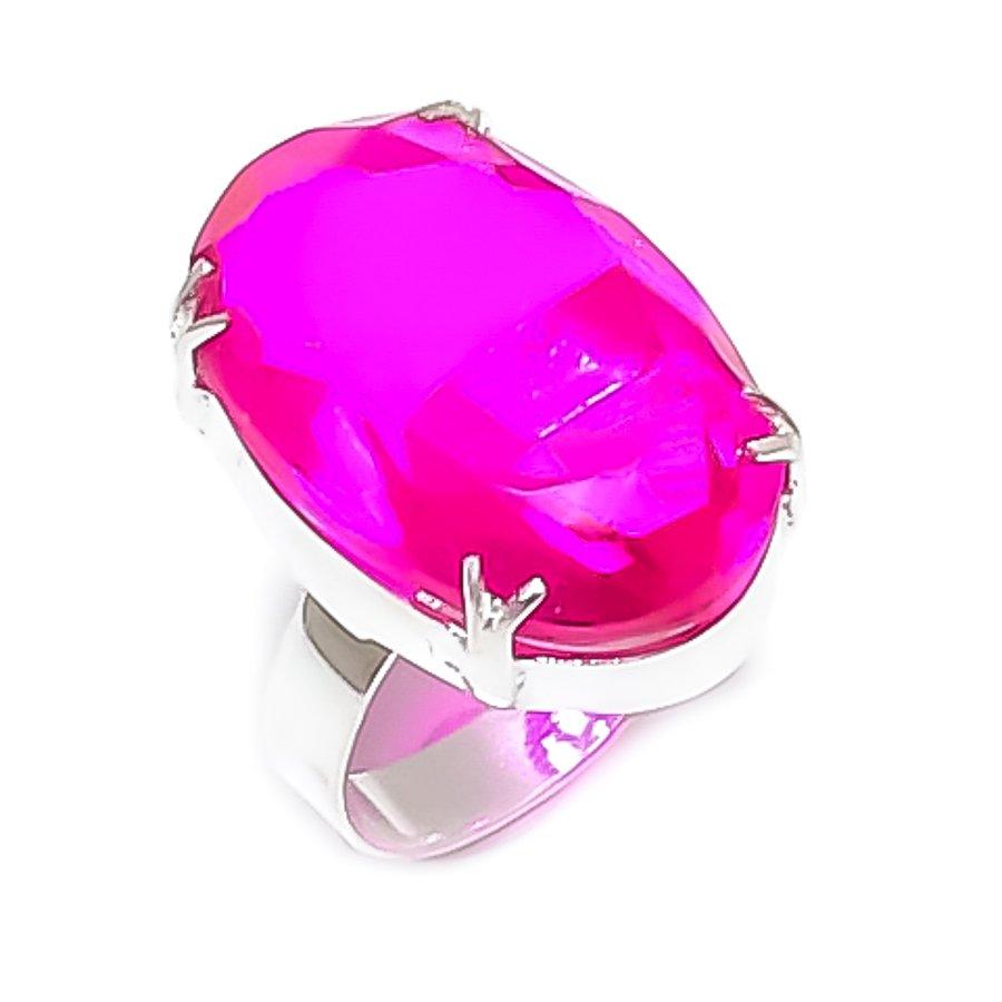 Натуральный розовый кунцит драгоценный камень 925 стерлинговое серебро ювелирное кольцо размер 8 ETC-13815