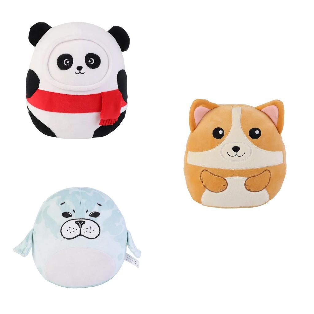 Entzückende Corgi Panda Robbe Frosch Plüschpuppe Verwandlungs-Katze und gepanzertes Dinosaurier-Design