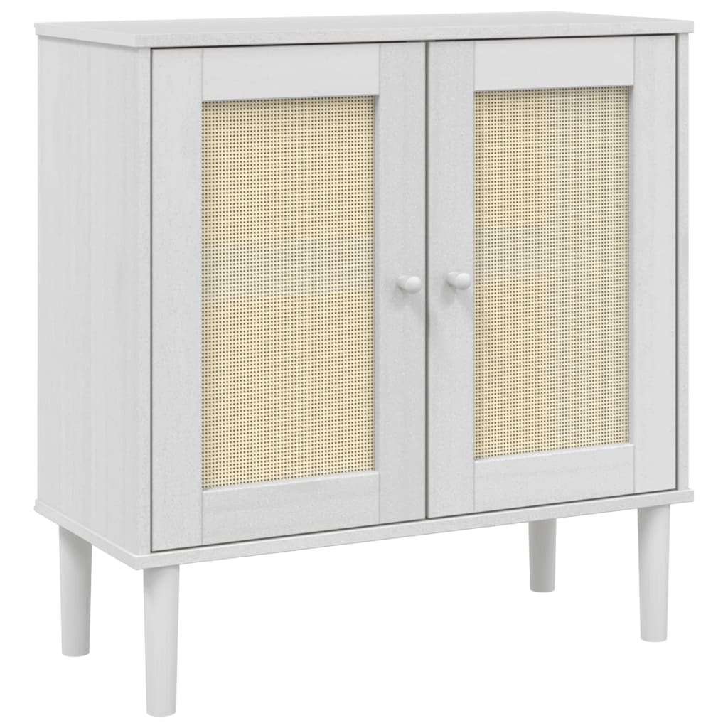 Vidaxl Senja Cabinet, Rattan Imitation, White, 80X35X80 Cm, Pine
