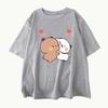 Women Panda Bear Cartoon T Shirt Cute Tshirts Cotton Short Sleeve Girls Print Tees O-Neck Kawaii Tops Casual