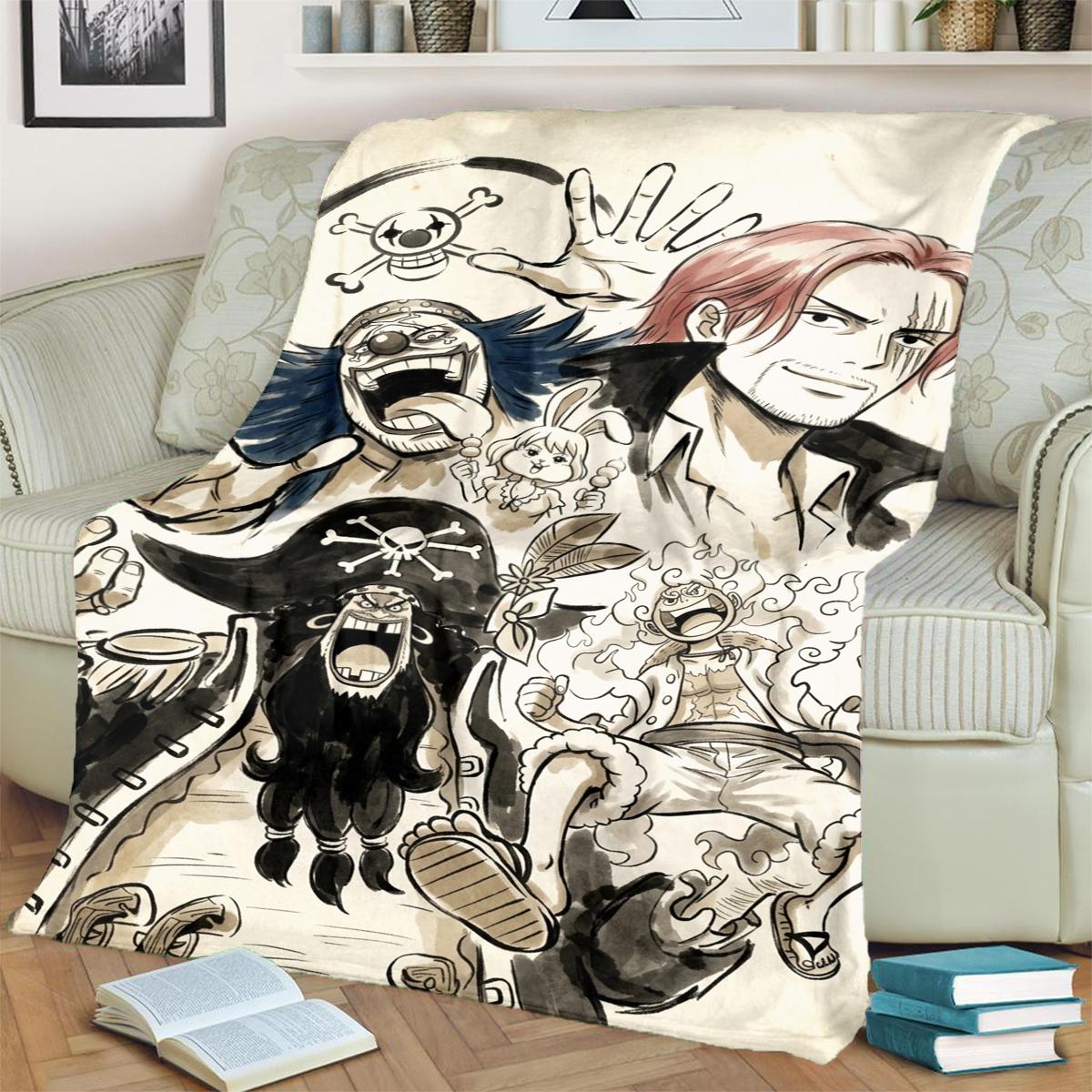 ONE PIECE  Patterned Flannel Blanket Comfortable Warm for Beds, Sofas and Picnics 75x90cm