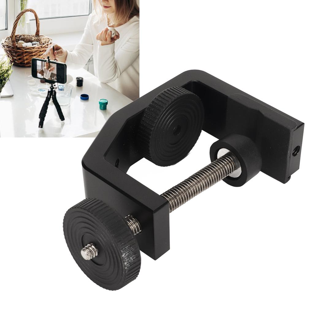 Universal C Clamp Heavy Duty Metal Adjustable C Clamp with 1/4 Inch Mounting Screws for Tripod Light