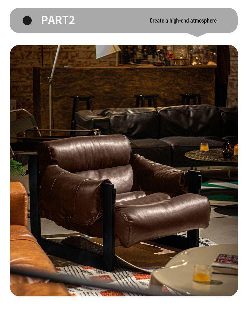 Jersey Island Designer Reclining Sofa Chair for Living Room - Light Luxury Retro Style