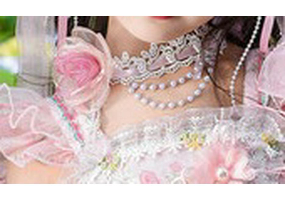 Girls' Pink Lolita Princess Dress - Summer Floral Birthday Gown