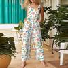Women's Casual Jumpsuit Sleeveless Fashion Floral Print Jumpsuit