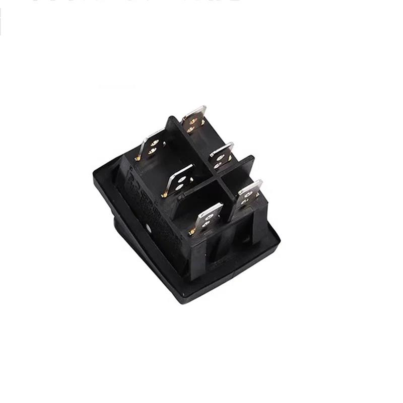 2pcs KCD4 Waterproof Rocker Switch 4 6 Pin Latching 16A 250VAC DPDT ON OFF ON 12V 220V Red Green LED Light Button Switch