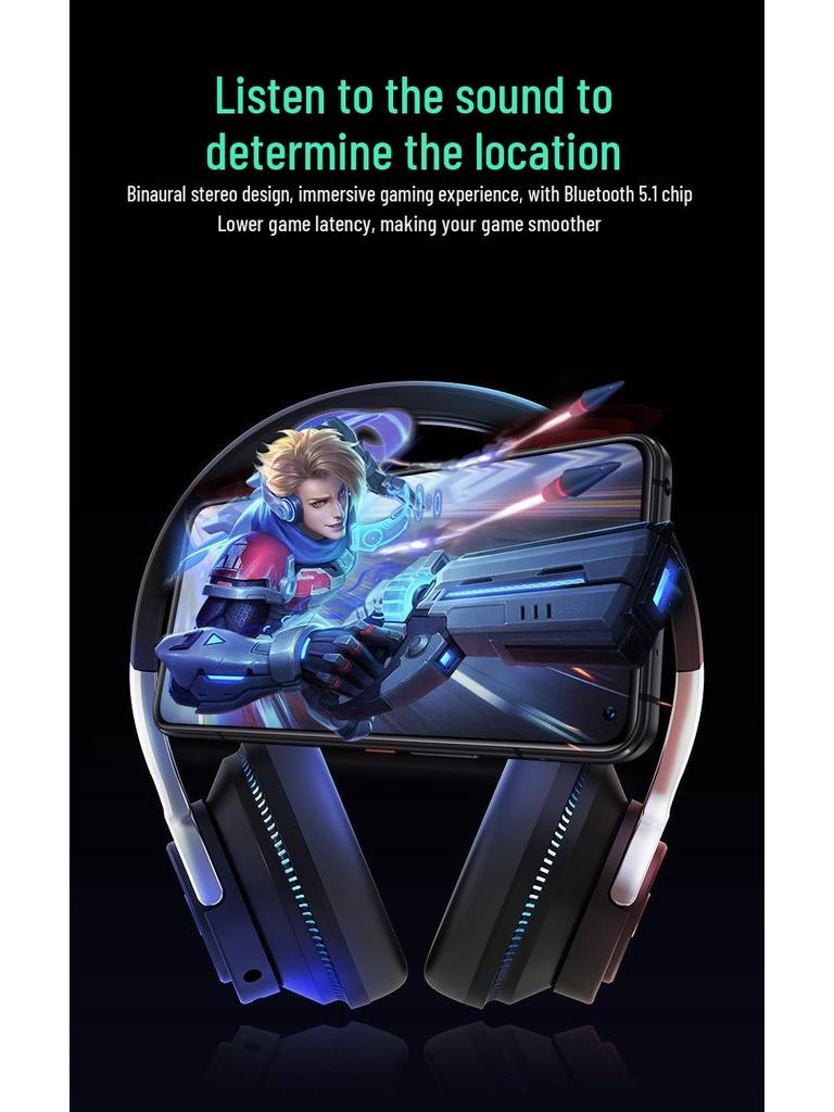 Luminous H2 Wireless Bluetooth Over-Ear Headphones with Heavy Bass