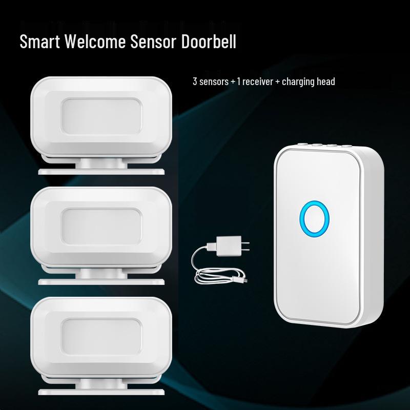 Smart Entry Sensor Doorbell for Shops – Greets Visitors and Alerts with Rechargeable Battery
