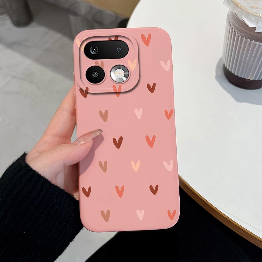 For Oppo Realme 16 15 14 Pro Plus C85 Pro Reno15 Pro Oppo A6X A96 A95 A94 A93 A92 A91 A72 Phone Case Love Heart Soft Liquid Silicone Lightweight Cover