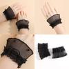 Ruffle Lace Trim Arm Covers Wrist Cuffs Sleeves For Women Dress Outfit Enhancer Sheer Armband Daily Wear Accessory