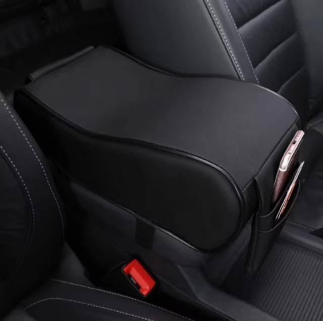 Leather Car Central Armrest Soft Pad Black Auto Center Console Arm Rest Seat Box Mat Cushion Pillow Cover Vehicle Protective