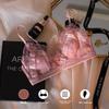 Coquette French Lace Wireless Bra Set, Summer Naked Feel Breathable Thin Cup Bust Minimizer Full Bust Women Lingerie Set