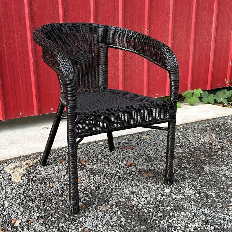 Przyjazny dla osób starszych zewnętrzny pleciony fotel rattanowy do wypoczynku i bezpieczeństwa