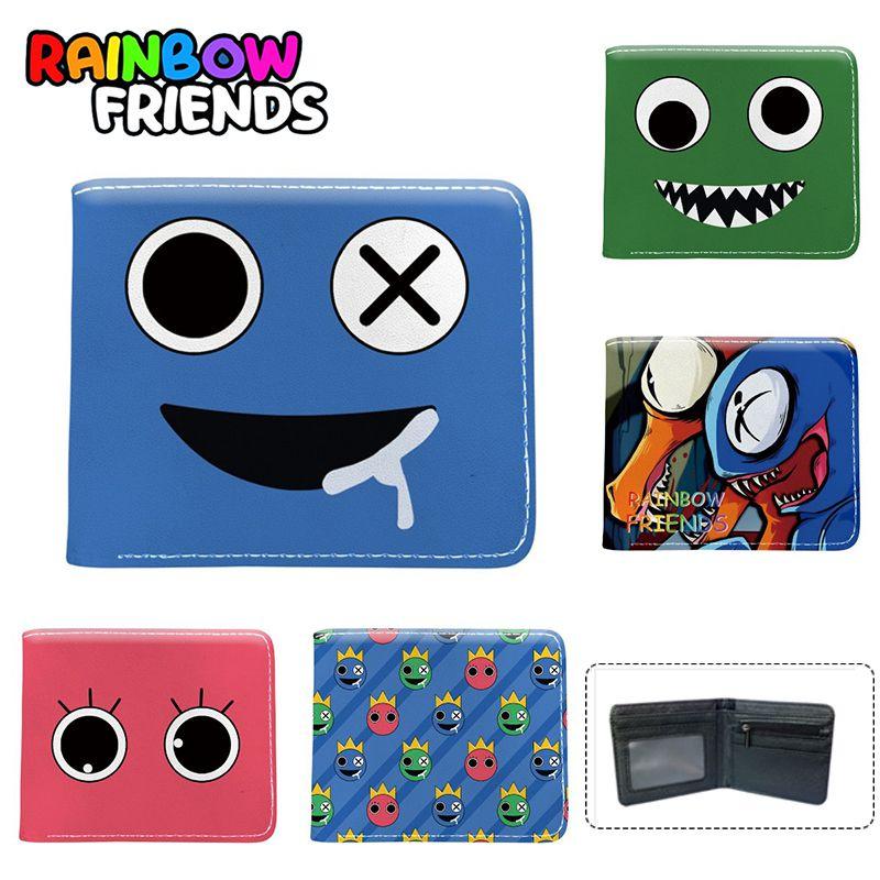 Cute Roblox Rainbow Friends Cartoon Print Bifold Wallet With Zipper Coin Bag