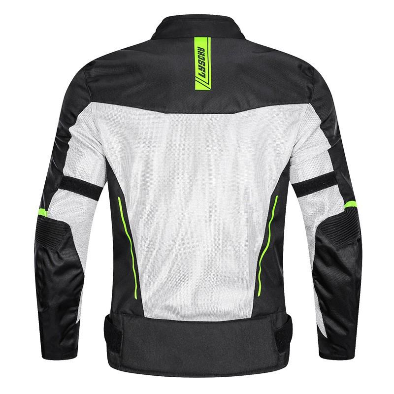 Mens Mesh Motorcycle Riding Jacket Ventilated Protective Biker Gear Black Yellow Orange