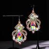 Stonefans Rhinestone Drop Earrings for Women Boho Belly Dance Accessories Statement Dangle Trending Earrings Jewelry Gift