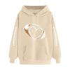 Women's Loose Comfortable Casual And Fashionable V-neck Rugby Print Long Sleeved Hooded Sweatshirt