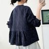 2026 Early Spring Double-Layer Floral Cotton Gauze Women's Long Sleeve Loose Casual Doll Shirt