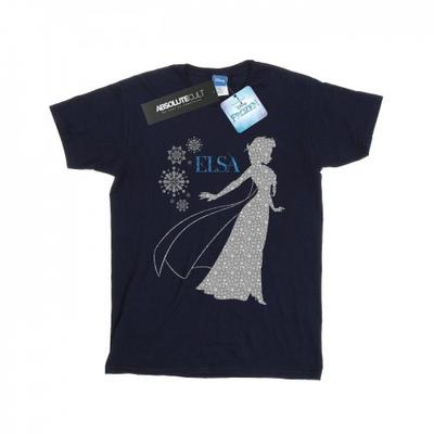 Womens/Ladies Frozen Elsa Christmas Silhouette Cotton Boyfriend T-Shirt
