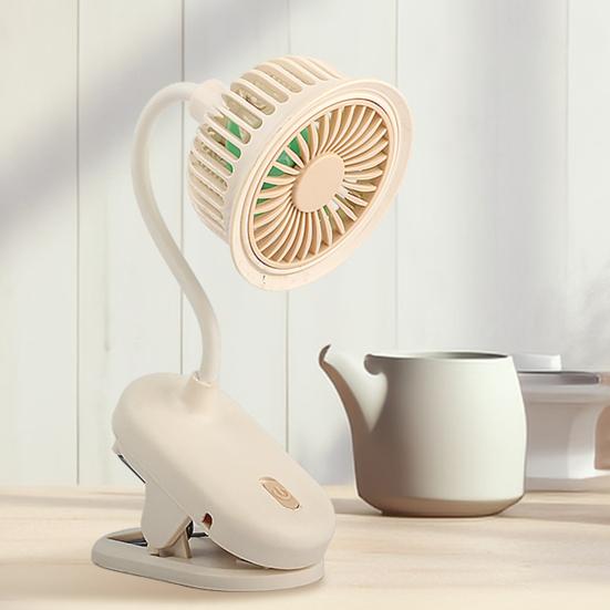 Mini Clip-on Desk Fan with Flexible Neck 360 Degree Adjustable USB Rechargeable Summer