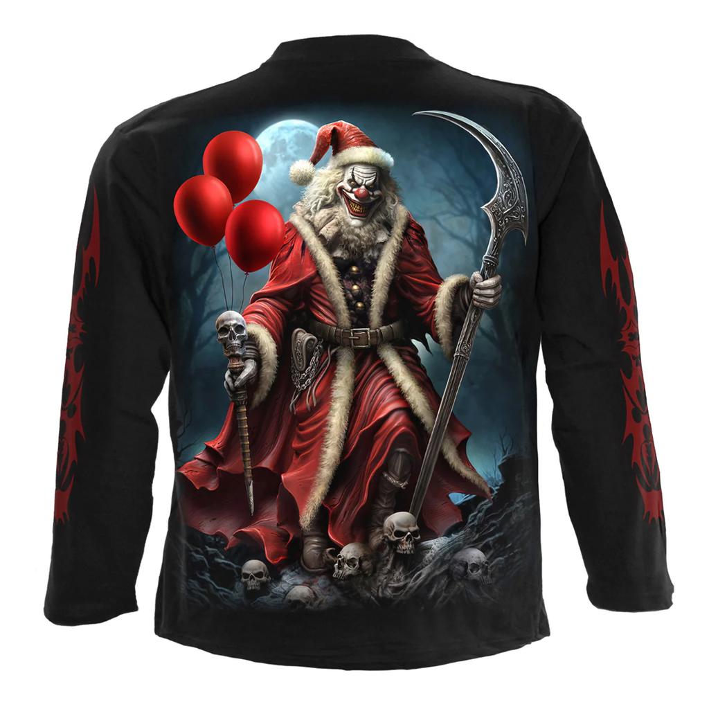 Spiral Direct Unisex Adult Santa Clown Long-Sleeved T-Shirt