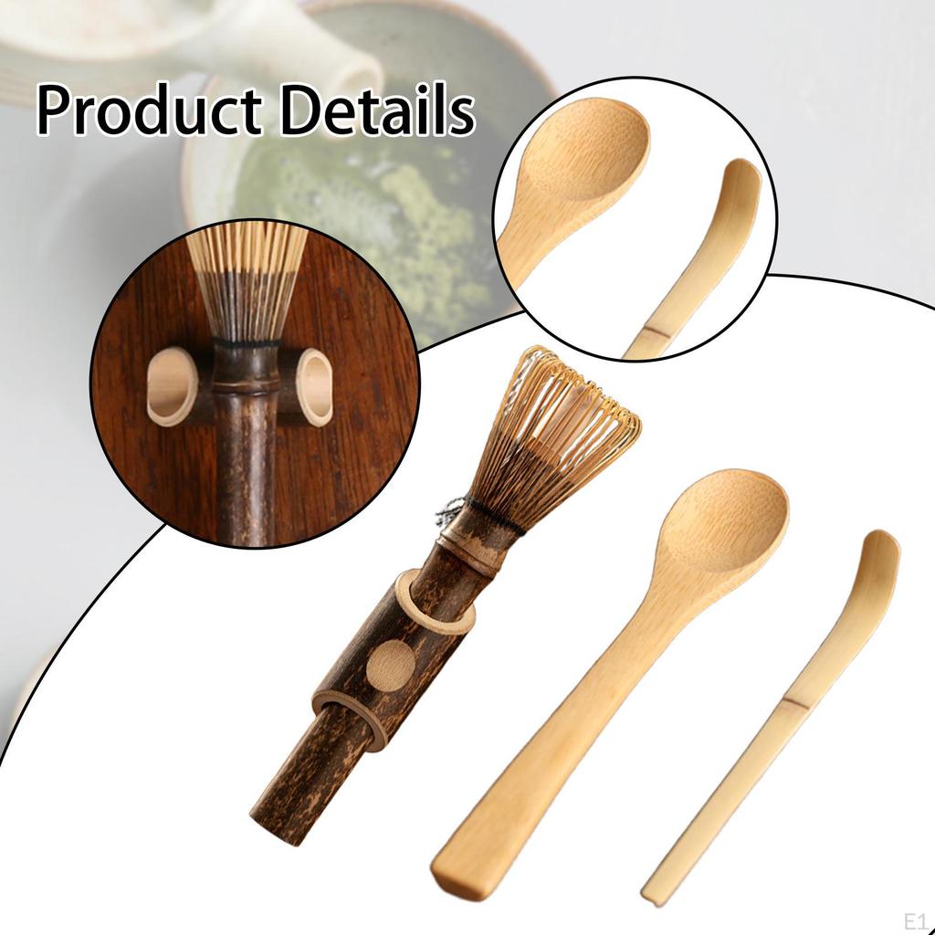 Bamboo Matcha Whisk Set with Tea Spoon And Mixing Tool