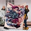 Demon Slayer Theme Printed Blanket - Perfect for Couch, Bed, Travel & Outdoor Use | Machine Washable, Cozy & Durable.