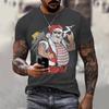 Cross-border Santa Claus Digital T-shirt Men's and Women's Large Size Fashion Short-sleeved Summer Cool Creative 3DT-shirt