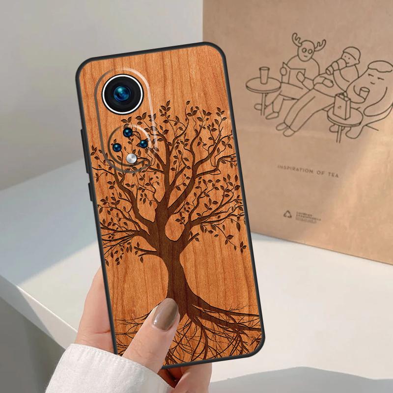 Tree Flower Bamboo Wood For Honor Magic 8 5 6 7 Pro Case For Honor 400 200 Lite 50 70 90 X8c X8b X9a X9b X9c X9d Win