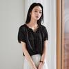 SOFSIL Women's French Polka Dot Linen Blouse