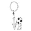 Soccer   Keychain Silver Stainless Steel Stylish I Love Soccer Key  for Birthady Present Backpack Bag Pendant