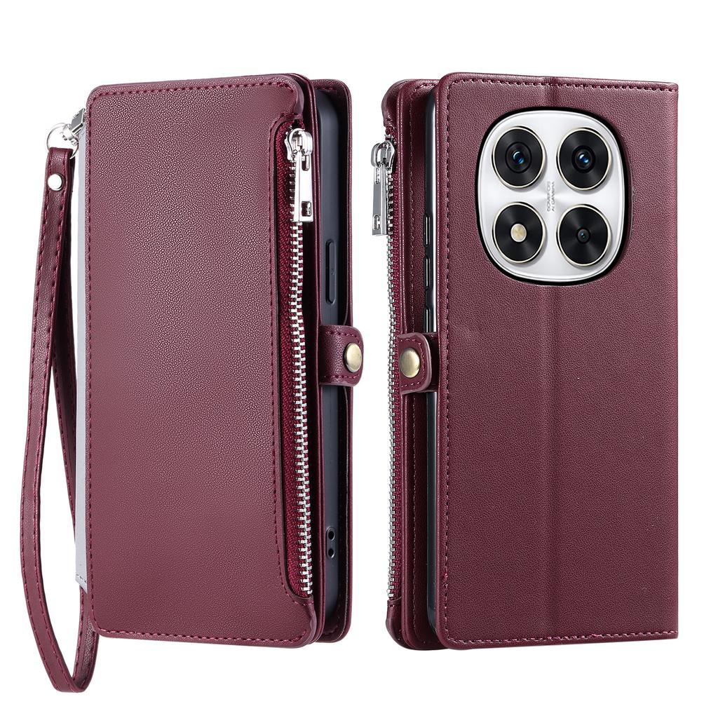 Skórzane etui na Xiaomi Redmi Note Note 14 Pro+ 5G/14 Pro 5G/Poco X7 5G TPU+PU Portfel Pokrowiec na telefon z paskami